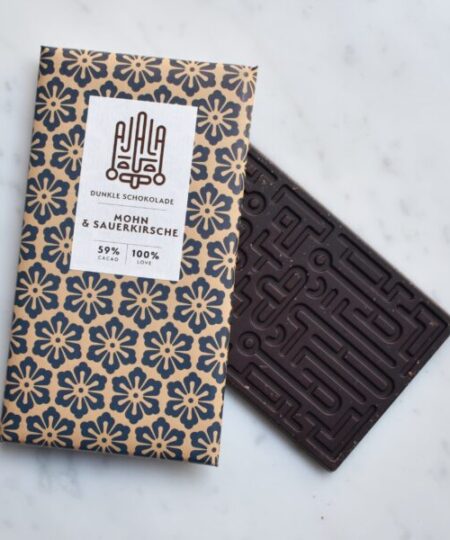 Ajala Tanzania cioccolato fondente con semi di papavero e amarene 59%