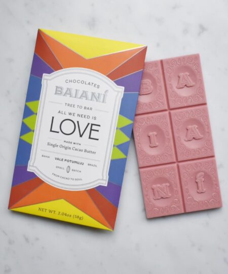 Baianì chocolates Brasile bianco 33% con barbabietola e riso soffiato